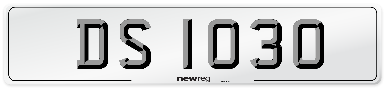 DS 1030 Number Plate from New Reg